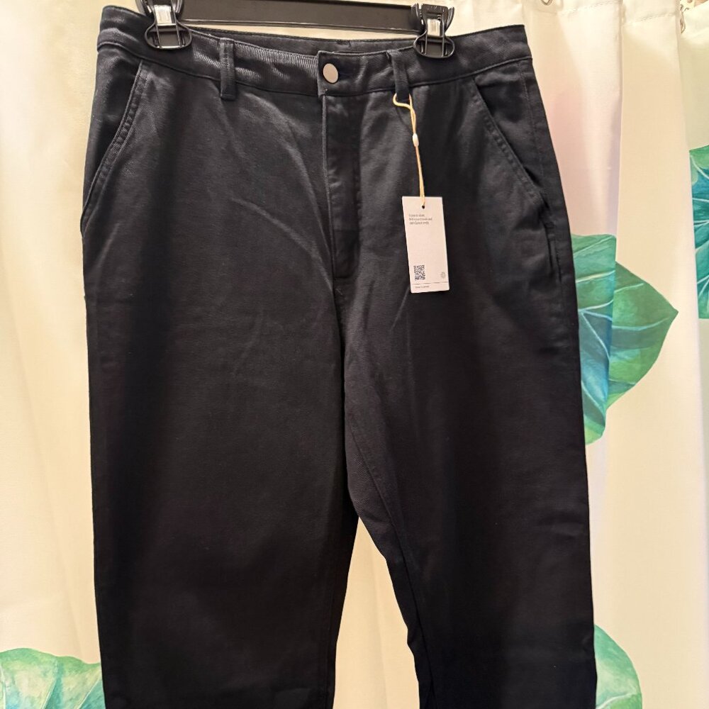Quince Organic Stretch Cotton Twill Straight Leg Cropped Pants (NWT)